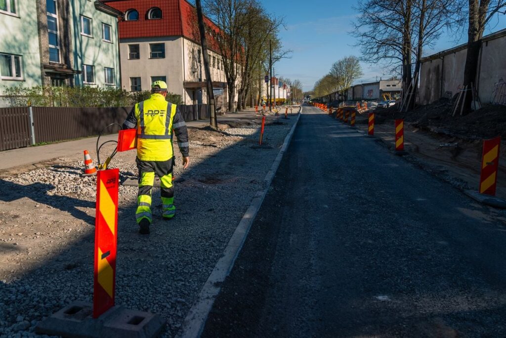 Traffic cones on the road