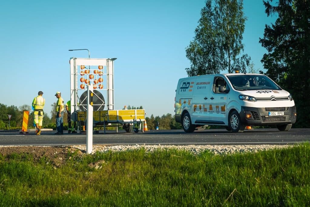 RPE traffic sign and van on site