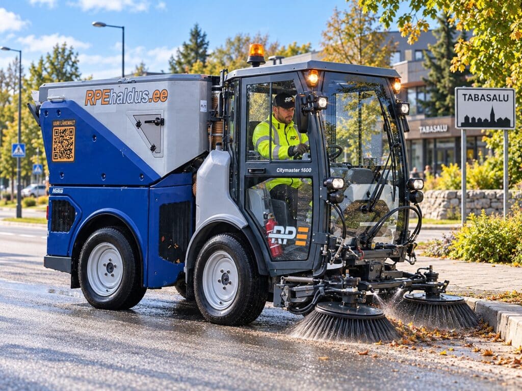 RPE street sweeper at work in Tabasalu